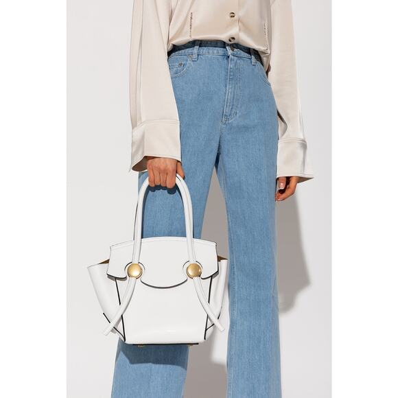 Proenza Schouler Pipe Leather Top-Handle Tote Bag Cream Women's Large - Picture 1 of 16